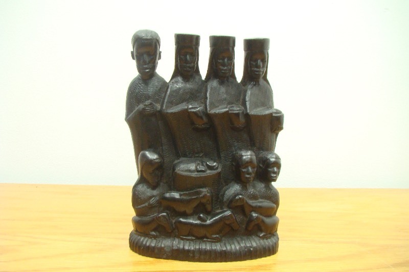Ebony Hand Carved African Nativity Scene
