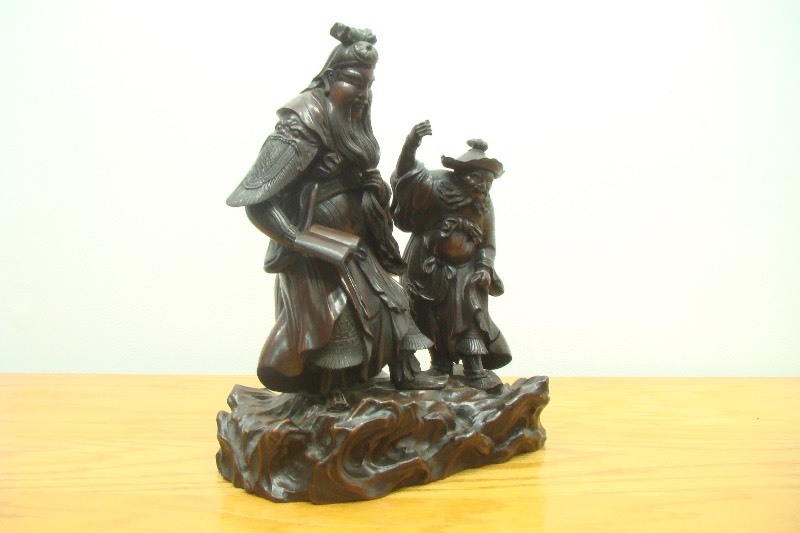 14 Very Detailed Hand Carved Wood Asian God Statue