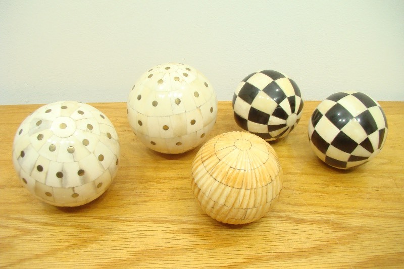 5 Very Unique Large BONE Balls
