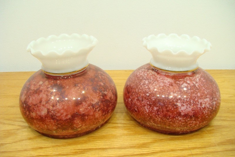2 Vintage Glass Light Globes
