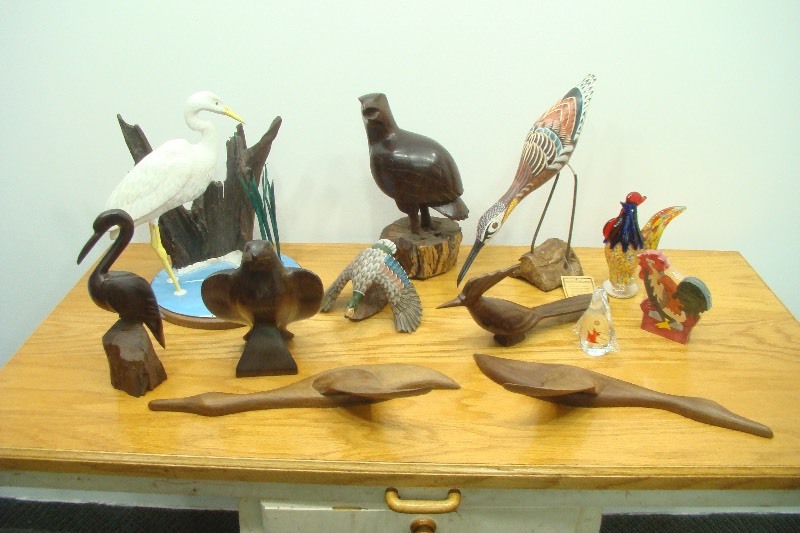 Large Lot of Wood Carved, Ceramic, Glass, etc. Bird Figures