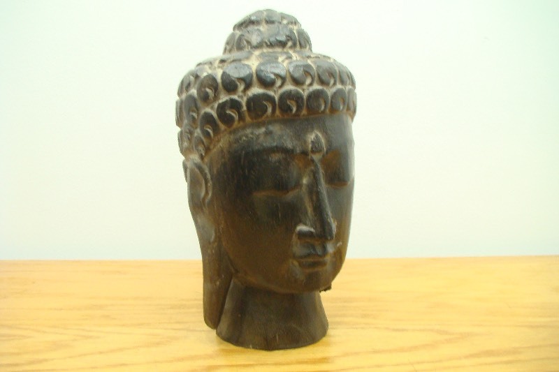 Larger 13 Wood Carved Buddha Bust