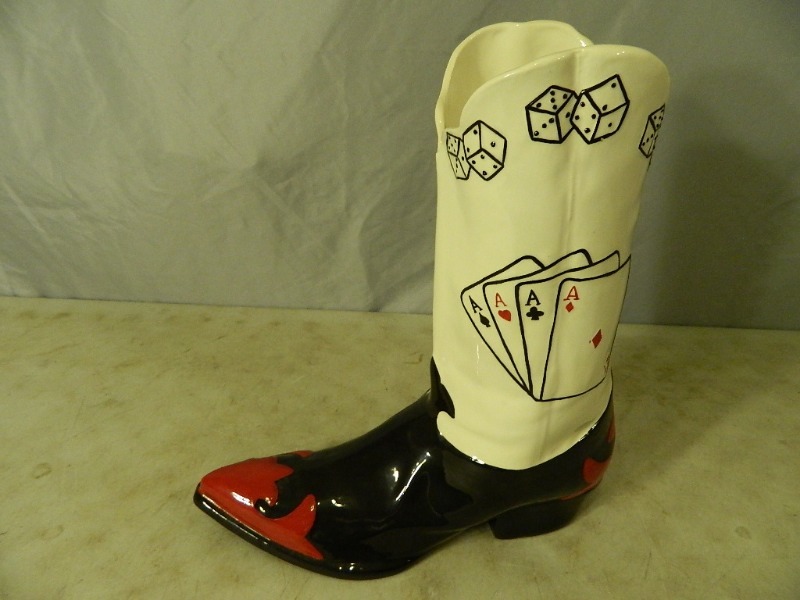 lot 13 image: Gambler Boot Vase