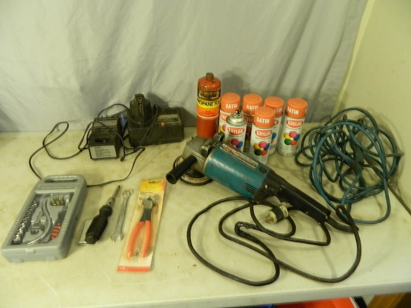 lot 75 image: Makita Grinder, Tools, and More