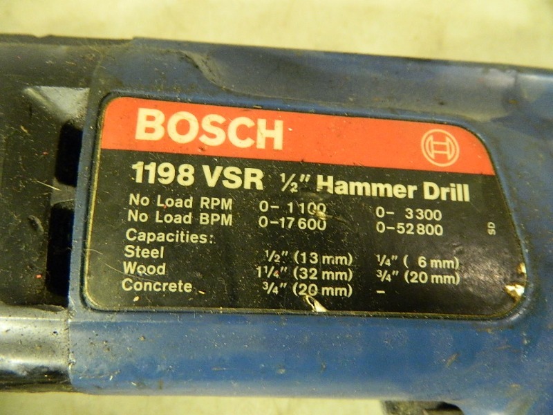 Bosch 1198 best sale vsr hammer drill