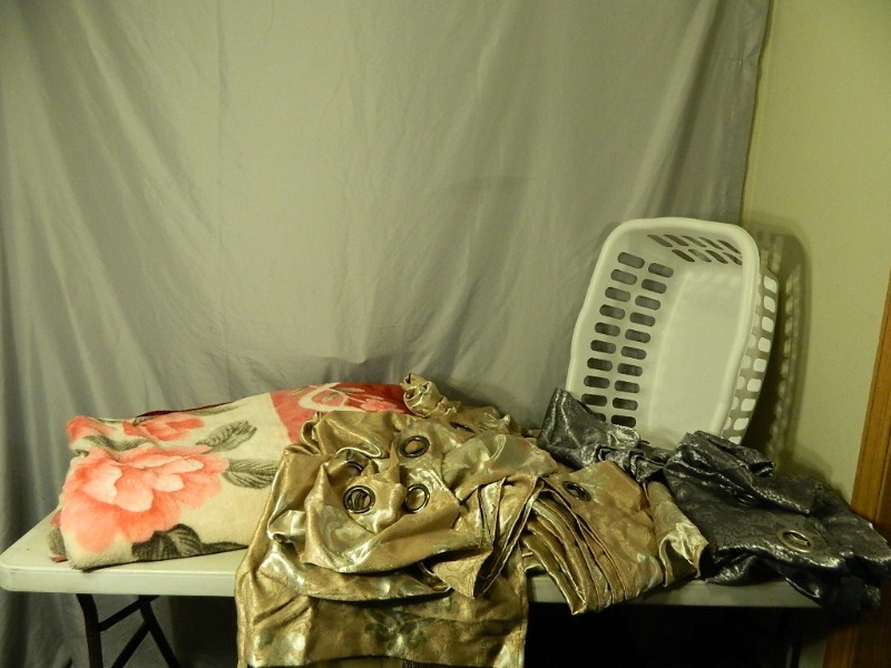 lot 130 image: Large Soft Blanket and Nice Curtain Panels
