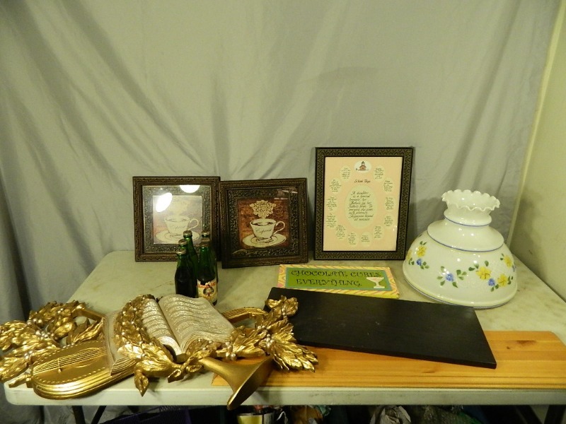 lot 208 image: Vintage Light Fixture Cover and More