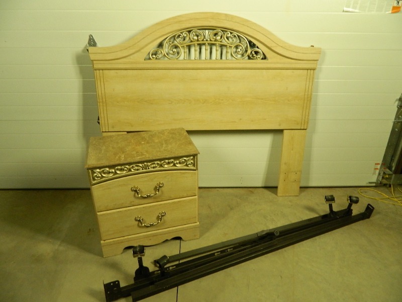 lot 158 image: Ashley Furniture Queen  Full Bed and Night Stand