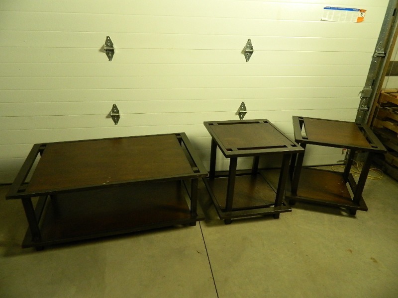 lot 159 image: Ashley Furniture Coffee Table and End Tables