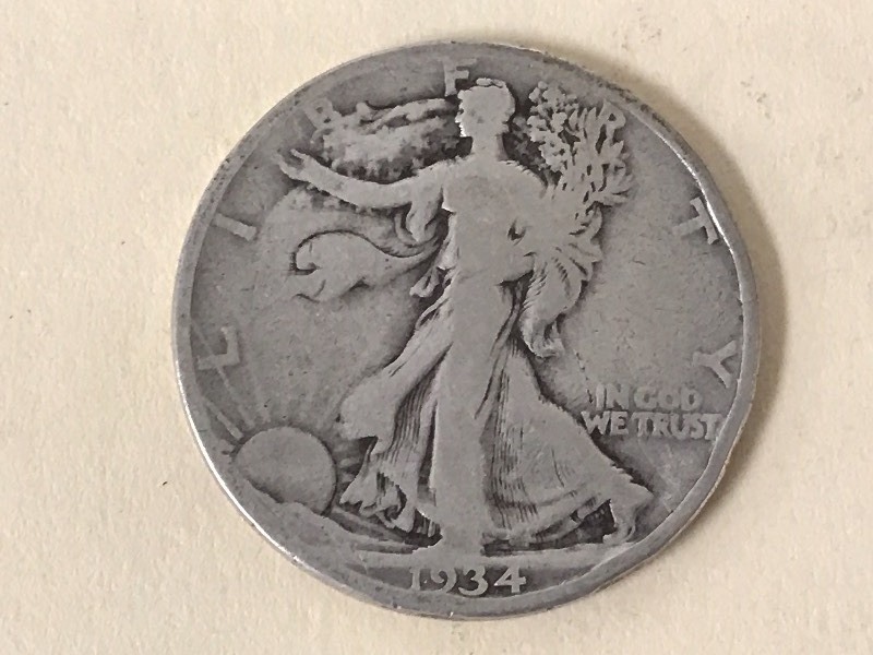 lot 37 image: 1934 Walking Liberty Half Dollar ...