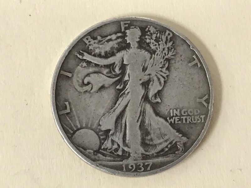 lot 42 image: 1937 Walking Liberty Half Dollar ...