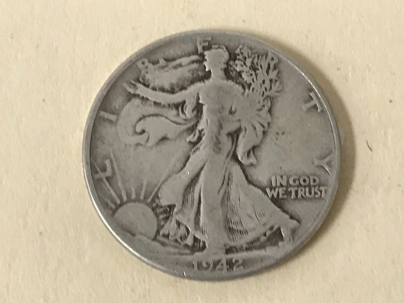 lot 49 image: 1942 Walking Liberty Half Dollar ...