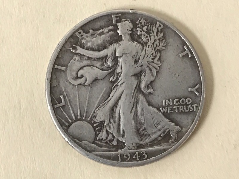 lot 50 image: 1943 Walking Liberty Half Dollar ...