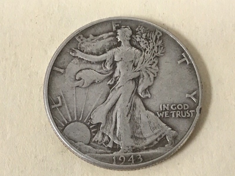 lot 51 image: 1943 Walking Liberty Half Dollar ...