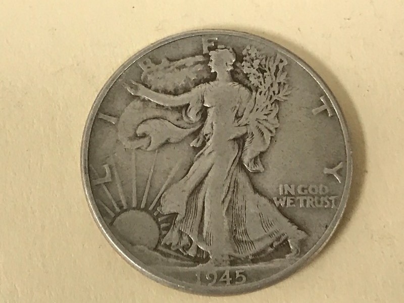 lot 52 image: 1945 Walking Liberty Half Dollar ...