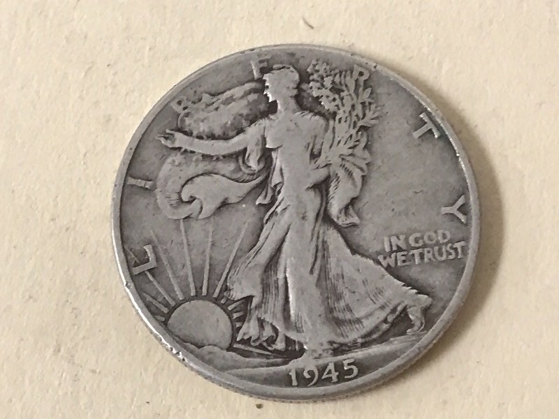 lot 53 image: 1945 Walking Liberty Half Dollar ...