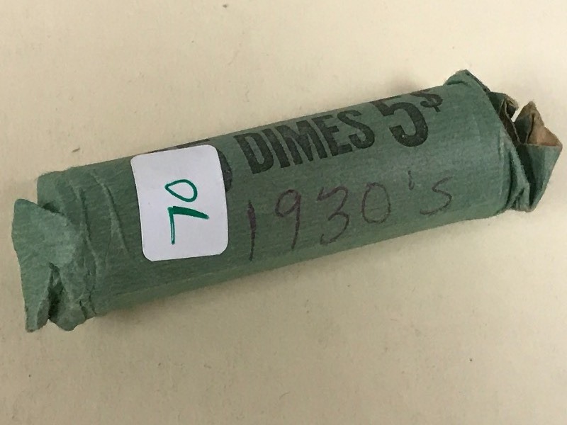 lot 70 image: Roll Of 1930s Silver Dimes ...