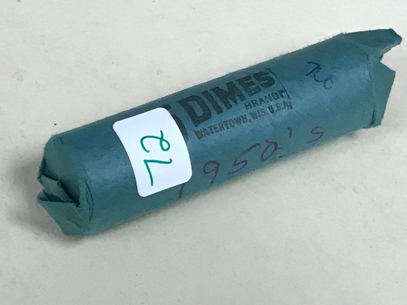 lot 72 image: Roll Of 1950s Silver Dimes ...