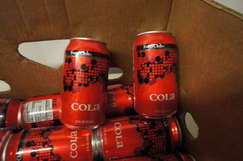 Lot of 29 Cans of Food Club Cola 12 oz Per Can - Exp 917