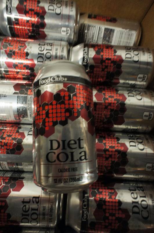 Lot of 63 Cans of Food Club Diet Cola 12 oz Per Can - Exp 217