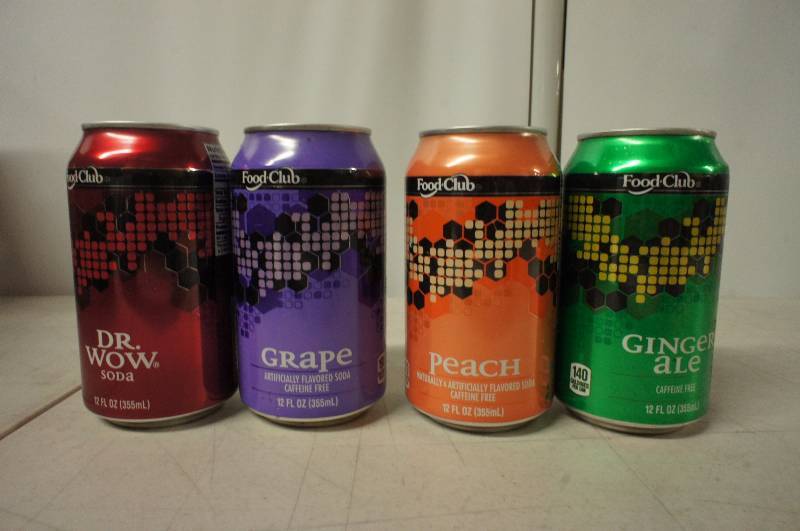 Lot of 35 Assorted Cans of Food Club Soda 12 oz Per Can