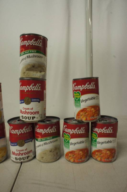 Lot of 16 Cans of Assorted Campbells Soups 10.5 oz Per Can