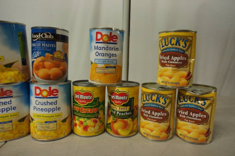 Lot of 18 Cans of Assorted Fruit