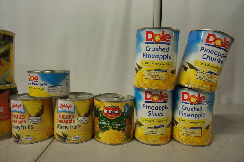 Large Lot of Assorted Cans of Pineapple