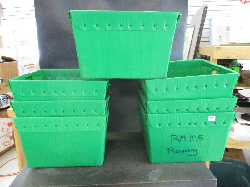 lot 94 image: 7 Green Storage Boxes