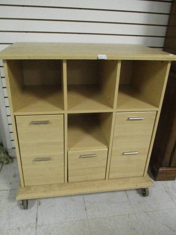 lot 203 image: Storage Cabinet On Wheels