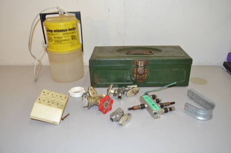 lot 97 image: Tackle Box and Minnow Bucket