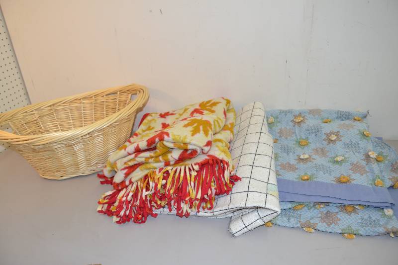 lot 139 image: Basket with Blankets