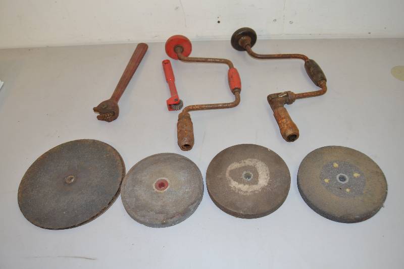lot 5 image: Vintage Tools & grinding wheels