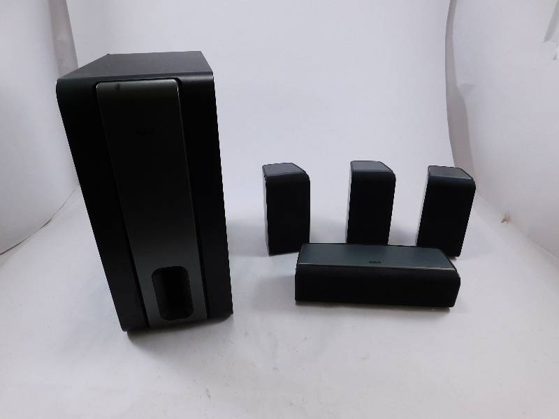 lot 19 image: RCA Home Audio Subwoofer and 4 Speakers