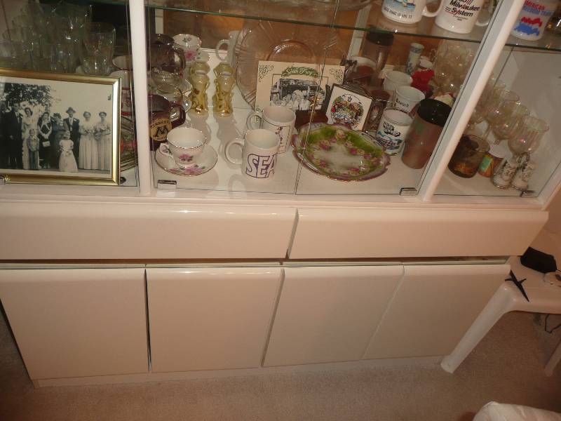 Lacquer Lighted China Cabinet - In Great Condition - (Does Not Include Contents) - Must Bring Help For Removal And Must Be Picked Up On Removal Day