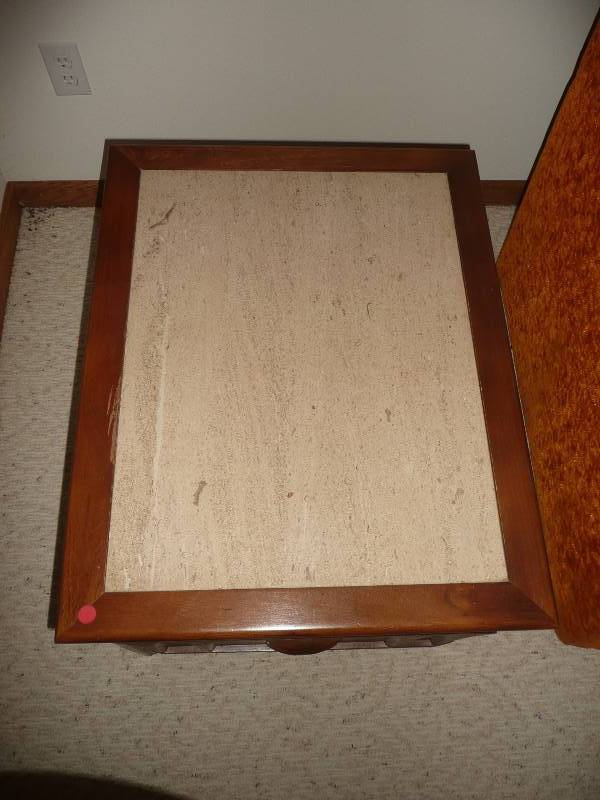 Vintage Marble Top End TableCabinet - Very Nice Condition - Cool Piece