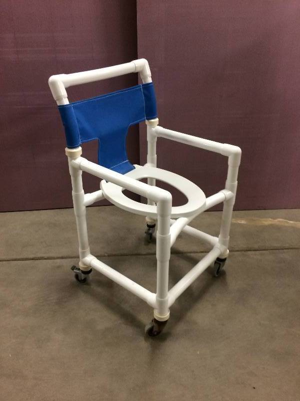 lot 47 image: Innovative Products Unlimited Mobile Deluxe Shower Commode Chair Large With Locking Wheel Brakes - Super Condition