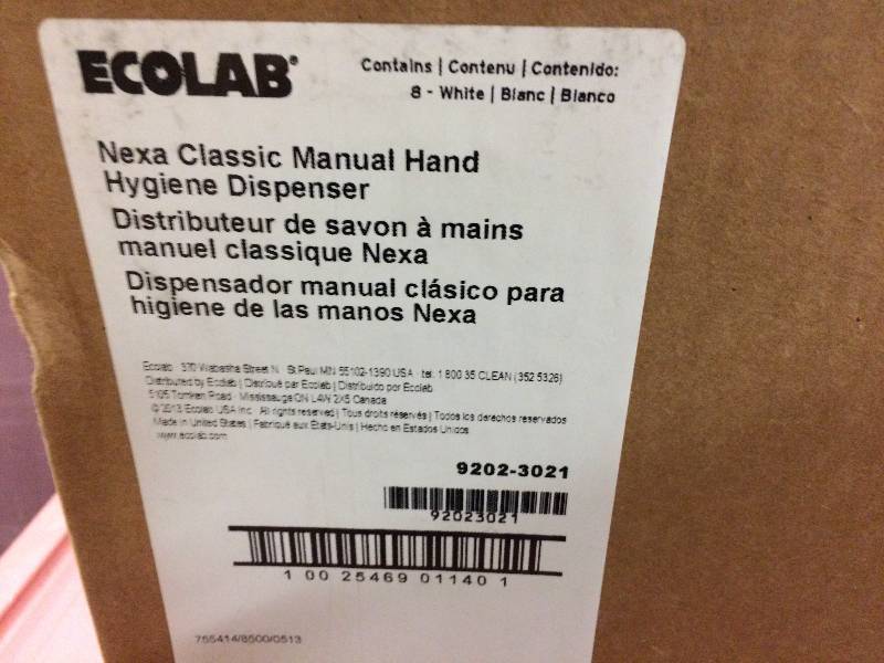 lot 58 image: New 5 Ecolab Nexa Wall Mount Hand Hygiene Manual Dispensers