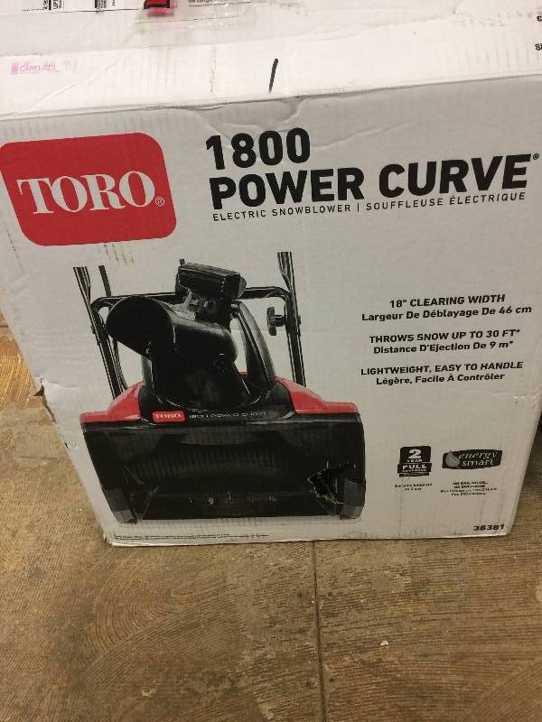 lot 2 image: Toro Power Curve 18 in. Electric Snow Blower Model # 38381 New
