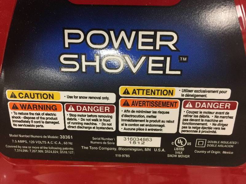 lot 4 image: Toro 12 in. Power Shovel Electric Snow Blower never used
