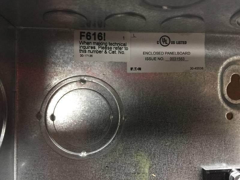 lot 12 image: Eaton 125 Amp 8-Space 16-Circuit Type BR Main Lug Indoor Load Center with Door and Ground Bar never used