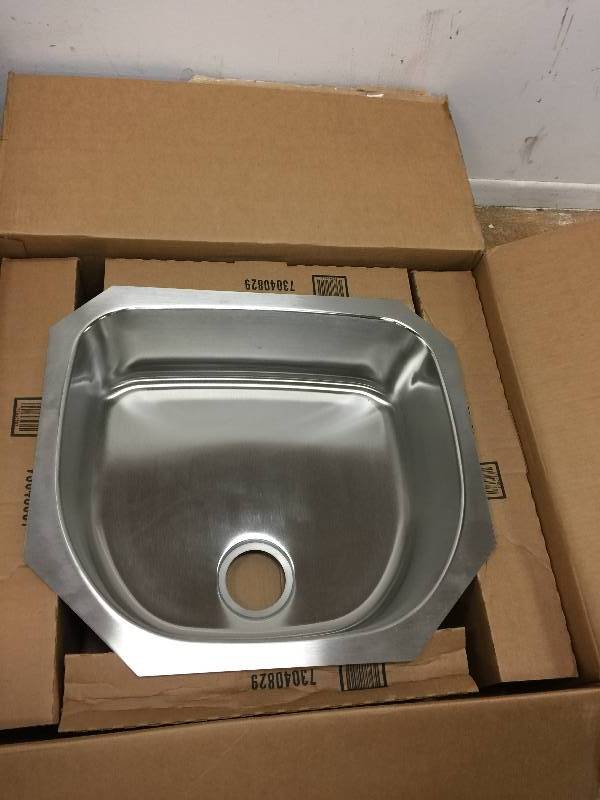 lot 15 image: Elkay Lustertone Undermount Stainless Steel 24 in. 0-Hole Single Bowl Kitchen Sink Model#  ELUH2118  New