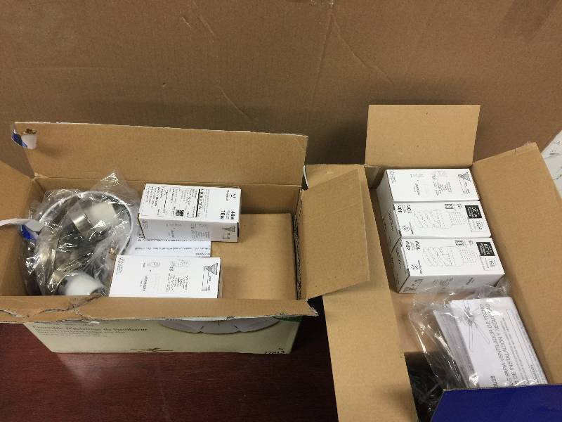 lot 23 image: Lot of 2 Westinghouse 3-Light  Ceiling Fan Light Kit open box never used