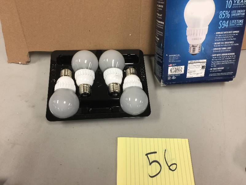 lot 56 image: Lot of  2 box  Cree Connected 60W Equivalent Soft White  LED Light Bulb open box