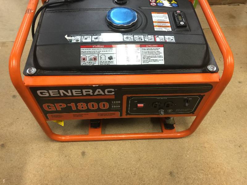 lot 68 image: Generac 1,800-Watt Gasoline Powered Portable Generator in working condition