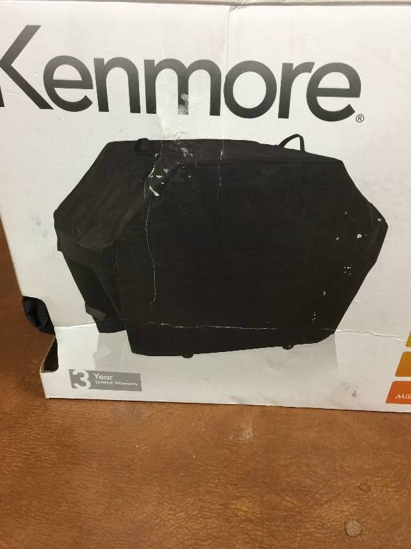 lot 99 image: Kenmore Black Grill Cover- 56 x 25 x 44 open box