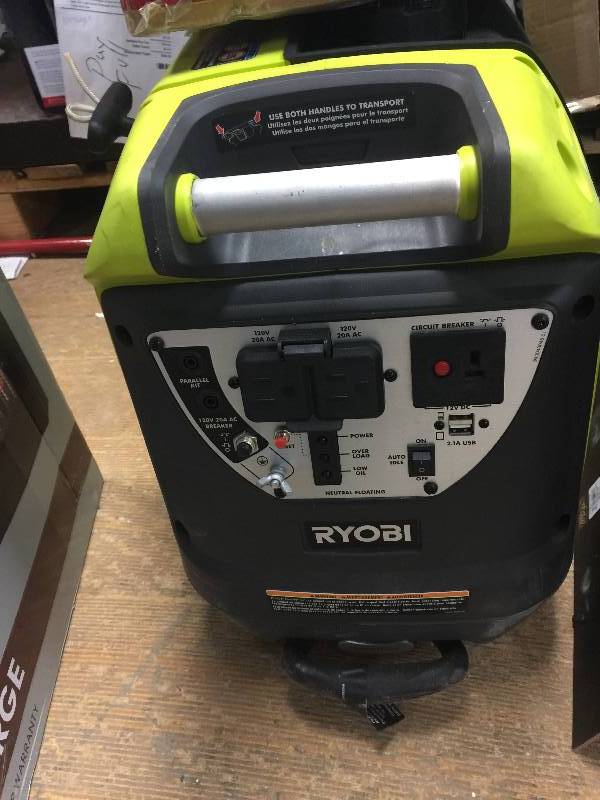lot 109 image: RYOBI 2,200 Watt 106 cc Gas Powered Digital Inverter Generator - RYI2200 used in working conditions