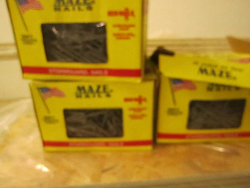 3 boxes of maze nails hardiplank la...
