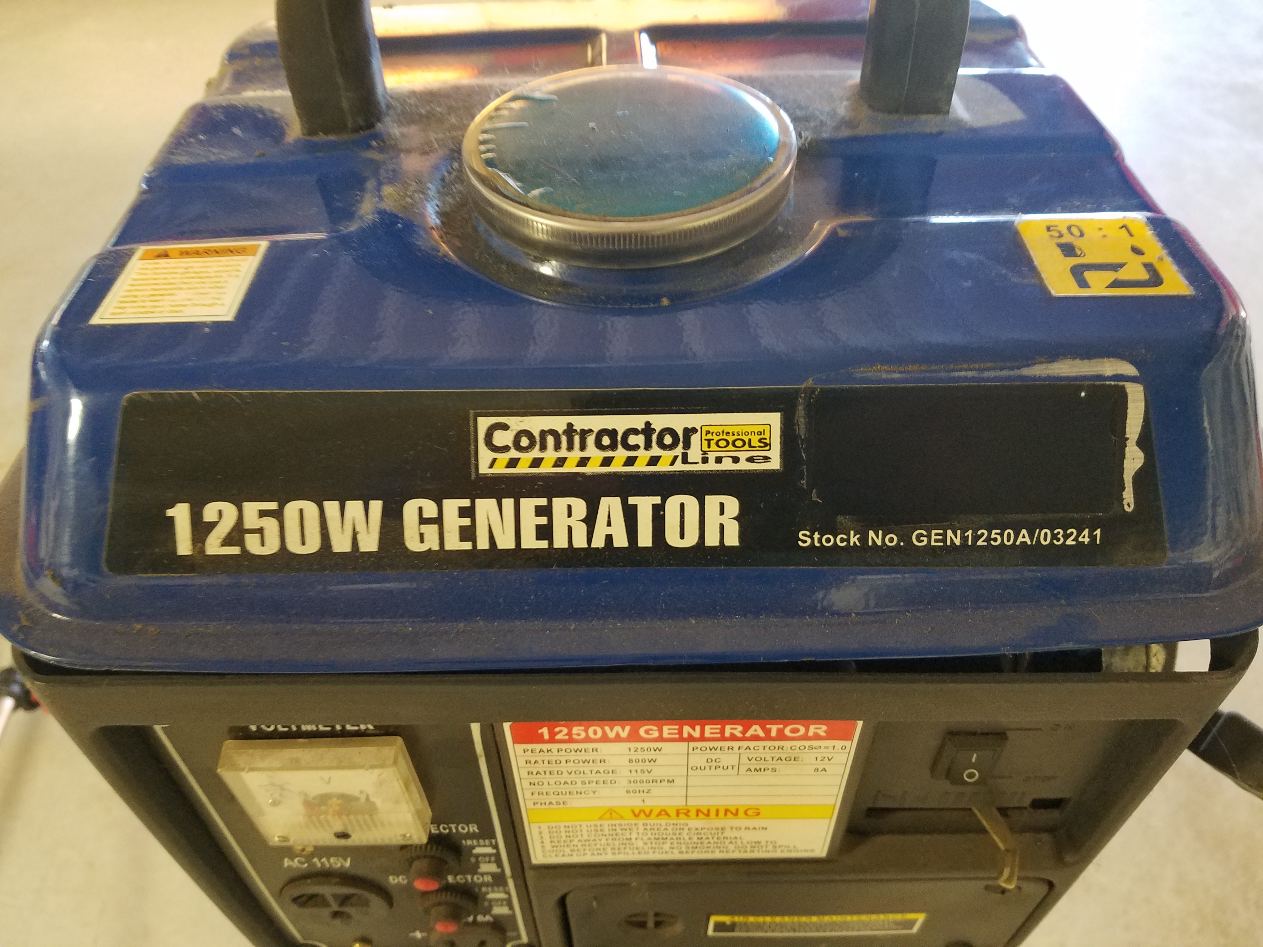 lot 31 image: Contractor Generator,1250 W  Brand new