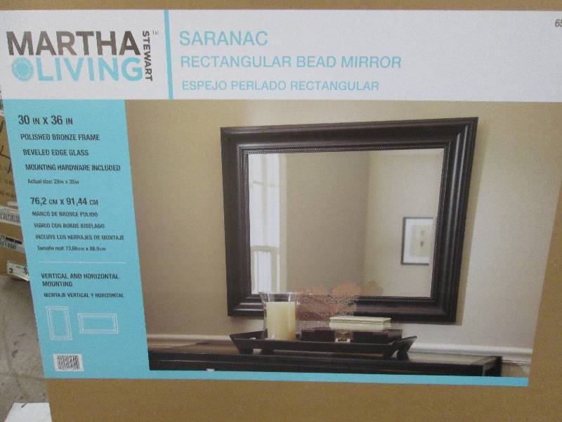 Saranac 36 in. x 30 in. Framed Mirr...